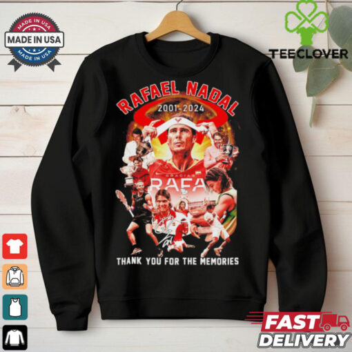 Rafael Nadal tennis player 2001 2024 thank you for the memories shirt