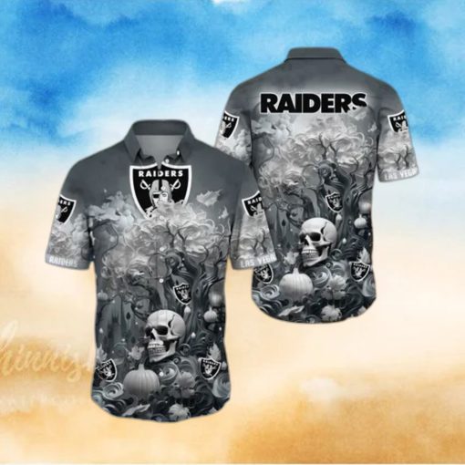 Raider Hawaiian Shirt Skull And Maple Tree A Must Have For Fall Fashionistas