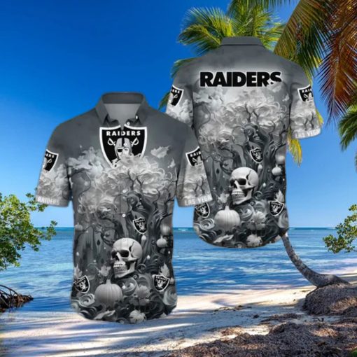 Raider Hawaiian Shirt Skull And Maple Tree A Must Have For Fall Fashionistas