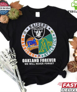 Raiders Athletics and Warriors Oakland forever we will never forget hoodie, sweater, longsleeve, shirt v-neck, t-shirt