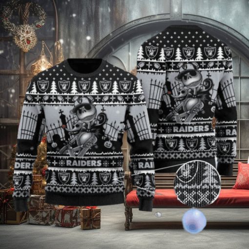 Raiders Jack Skellington Halloween Knitted Ugly Christmas Sweater
