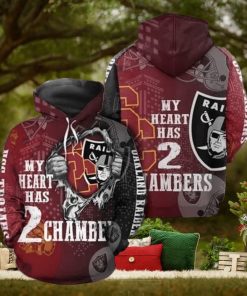 Raiders My Heart Has 2 Chambers Hoodie