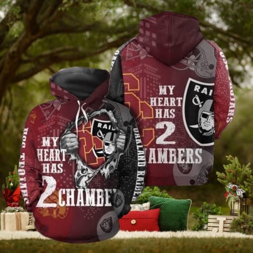 Raiders My Heart Has 2 Chambers Hoodie