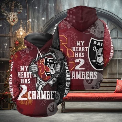 Raiders My Heart Has 2 Chambers Hoodie