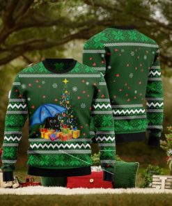 Rain With Love Black Cat And Umbrella Ugly Christmas 3D Sweater Gift For Christmas