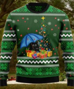 Rain With Love Black Cat Ugly Christmas Sweaters