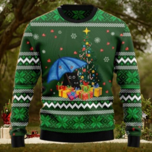 Rain With Love Black Cat Ugly Christmas Sweaters