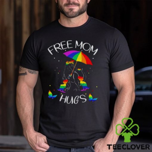 Rainbow Dinosaur Mom Hugs LGBT Shirt