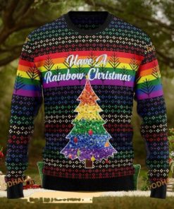 Rainbow LGBT Ugly Christmas Sweater, Funny Xmas Sweater