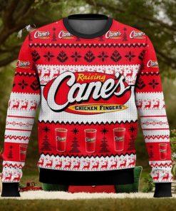 Raising Cane’s All Over Printed Ugly Christmas Sweater Trending Christmas Gift Ideas