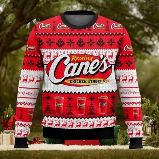 Raising Cane’s All Over Printed Ugly Christmas Sweater Trending Christmas Gift Ideas