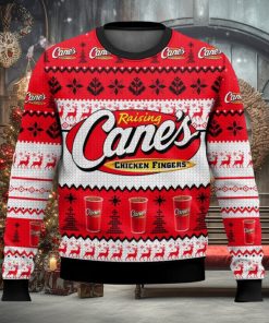 Raising Cane’s All Over Printed Ugly Christmas Sweater Trending Christmas Gift Ideas