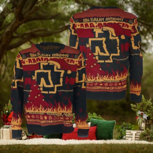 Rammstein En Baum Brennt Flames Ugly Christmas Sweater