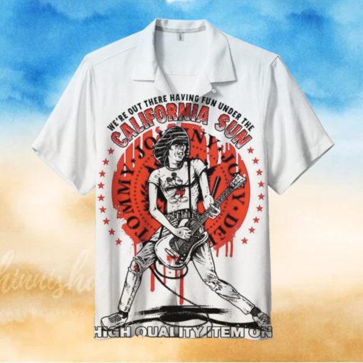 Ramones Johnny, Joey, Dee Dee, Tommy California Sun Hawaiian Shirt