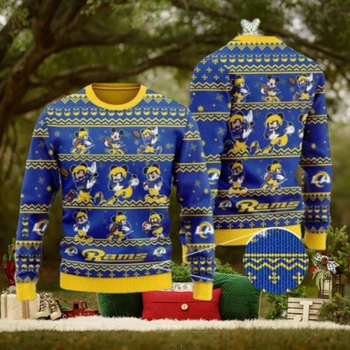 Rams Mickey Mouse Knitted Ugly Christmas Sweater