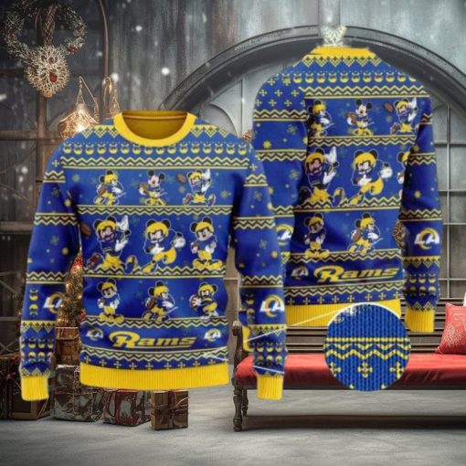 Rams Mickey Mouse Knitted Ugly Christmas Sweater
