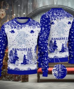 Rangers F.C. SPFL Scottish Snow Fall Pine Ugly sweater