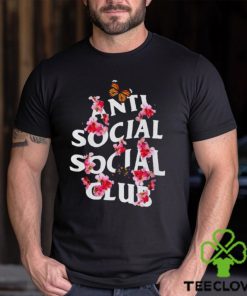 Rare Anti Social Social Club Shirt Butterflies Flowers Shirt