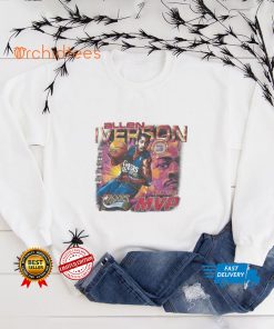 Rare Vintage Allen Iverson caricature Ringer t shirt NBA basketball Philadelphia 76Ers t shirt tee