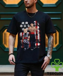 Rare Vintage Dragon Ball Goku Krillin Gangster American Flag Shirt