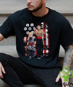 Rare Vintage Dragon Ball Goku Krillin Gangster American Flag Shirt