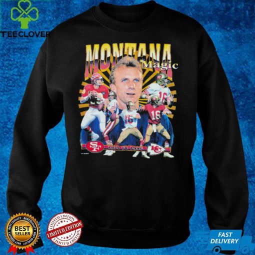 Rare Vintage Joe Montana 90's 2Side T Shirt NFL Football Salem Sportswear