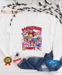 Rare Vintage Joe Montana Salem Sportswear Comic Series 90's t hoodie, sweater, longsleeve, shirt v-neck, t-shirt NFL Football Caricature Kansas city Chiefs tee