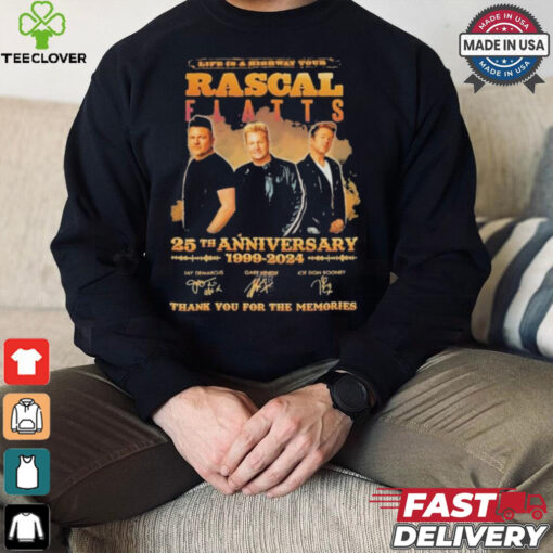 Rascal Flatts 25th Anniversary 1999 2024 Life Is A Highway Tour Signatures Shirt