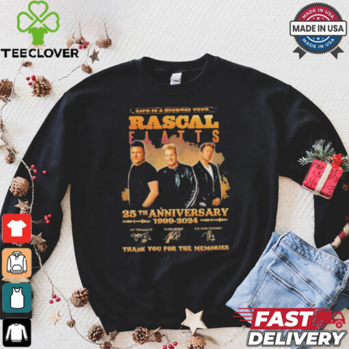 Rascal Flatts 25th Anniversary 1999 2024 Life Is A Highway Tour Signatures Shirt