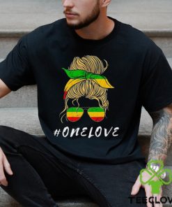 Rasta Reggae Music One Love Messy Bun Hair Jamaica Rastafari Shirt