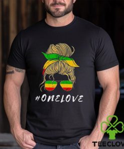 Rasta Reggae Music One Love Messy Bun Hair Jamaica Rastafari Shirt