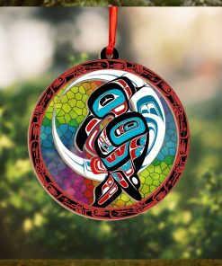 Raven And Moon Spirit Suncatcher Ornament Haida Art Christmas Tree Decorations 2023