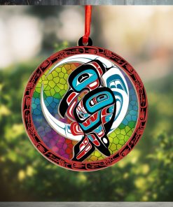 Raven And Moon Spirit Suncatcher Ornament Haida Art Christmas Tree Decorations 2023