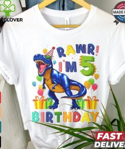 Rawr Im 5 5Th Birthday Party Rex Dinosaur Boys shirt
