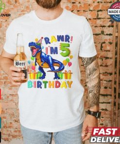 Rawr Im 5 5Th Birthday Party Rex Dinosaur Boys shirt