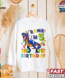 Rawr Im 5 5Th Birthday Party Rex Dinosaur Boys shirt