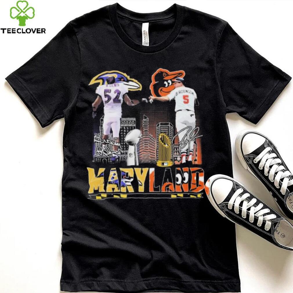 Ray Lewis And Brooks Robinson Maryland Sports Teams Signatures Shirt Ray Lewis And Brooks Robinson Maryland Sports Teams Signatures Shirt