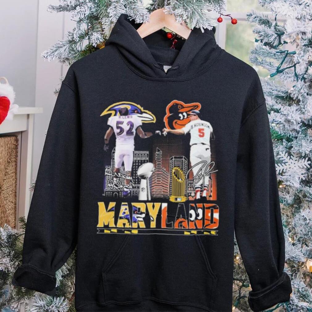 Ray Lewis And Brooks Robinson Maryland Sports Teams Signatures Shirt Ray Lewis And Brooks Robinson Maryland Sports Teams Signatures Shirt