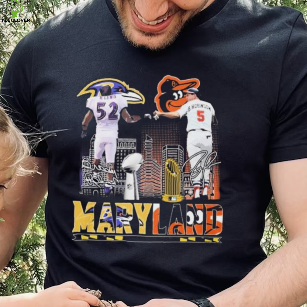 Ray Lewis And Brooks Robinson Maryland Sports Teams Signatures Shirt Ray Lewis And Brooks Robinson Maryland Sports Teams Signatures Shirt