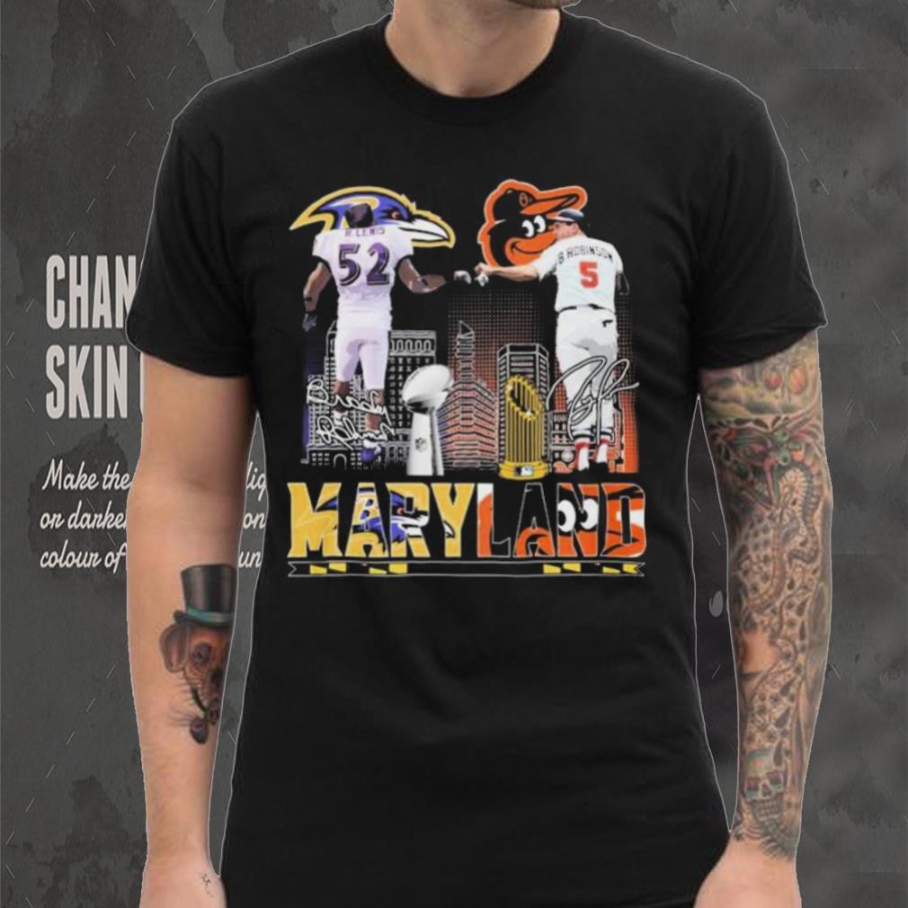 Ray Lewis And Brooks Robinson Maryland Sports Teams Signatures Shirt Ray Lewis And Brooks Robinson Maryland Sports Teams Signatures Shirt