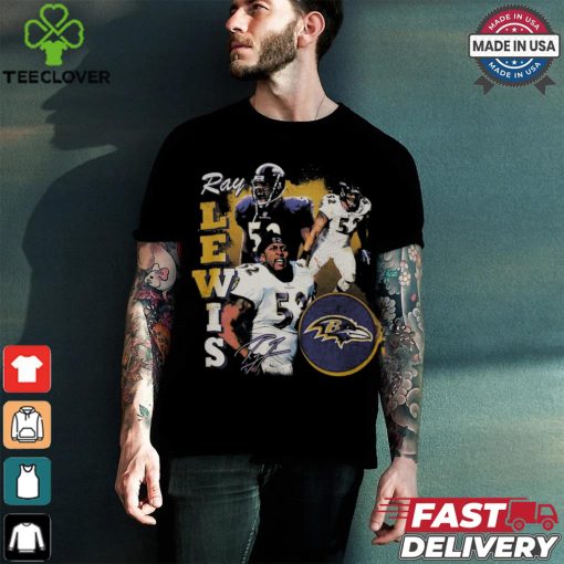 Ray Lewis Black Baltimore Ravens Legends Collage T Shirt
