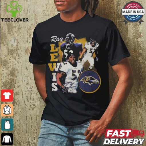 Ray Lewis Black Baltimore Ravens Legends Collage T Shirt