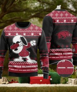 Razorbacks Snoopy Dabbing Knitted Ugly Christmas Sweater