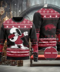 Razorbacks Snoopy Dabbing Knitted Ugly Christmas Sweater