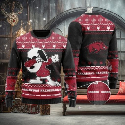 Razorbacks Snoopy Dabbing Knitted Ugly Christmas Sweater
