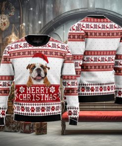 Merry Christmas Bulldog Christmas Gift Ugly Christmas Sweater Xmas Holiday