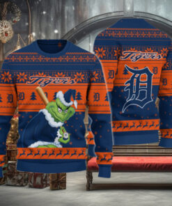 Detroit Tigers Grinch Christmas Ugly Sweater