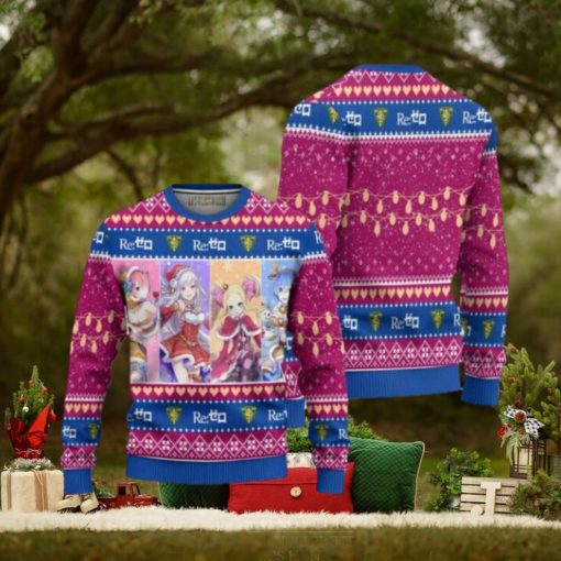 Re Zero Anime Ugly Christmas Sweater Custom Characters Xmas Gift