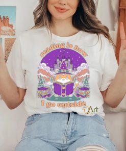 Reading Is How I Go Outside Magical Journey Cat Shirt