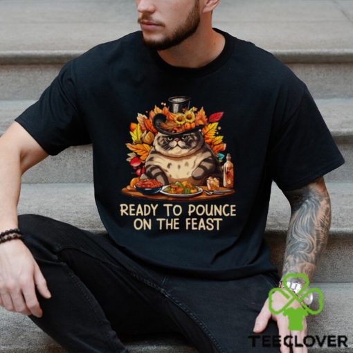 Ready To Pounce On The Feast   Thanksgiving Cat Classic T Shirt